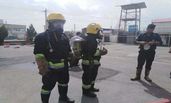 Holding a firefighting training course at Herris Power Plant